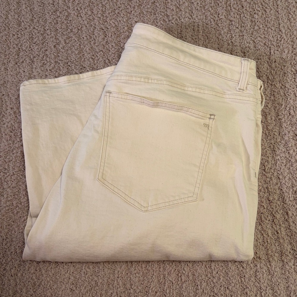 Madewell 90s Straight Leg Jeans Cream Off White Denim Womens Size 18W